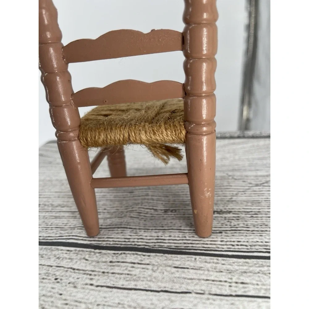 Vintage doll's wooden Chair  With Heart Design